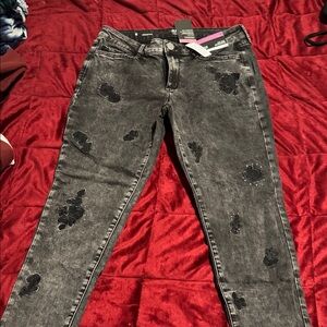 a.n.a Black Distressed Skinny Jeans